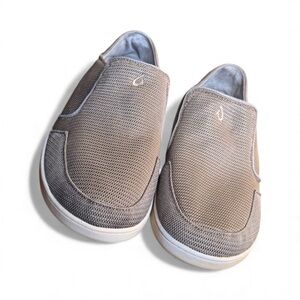 Olukai Nohea Mesh Tan & Lime Men’s Size 12.5 Slip On Loafers - GUC